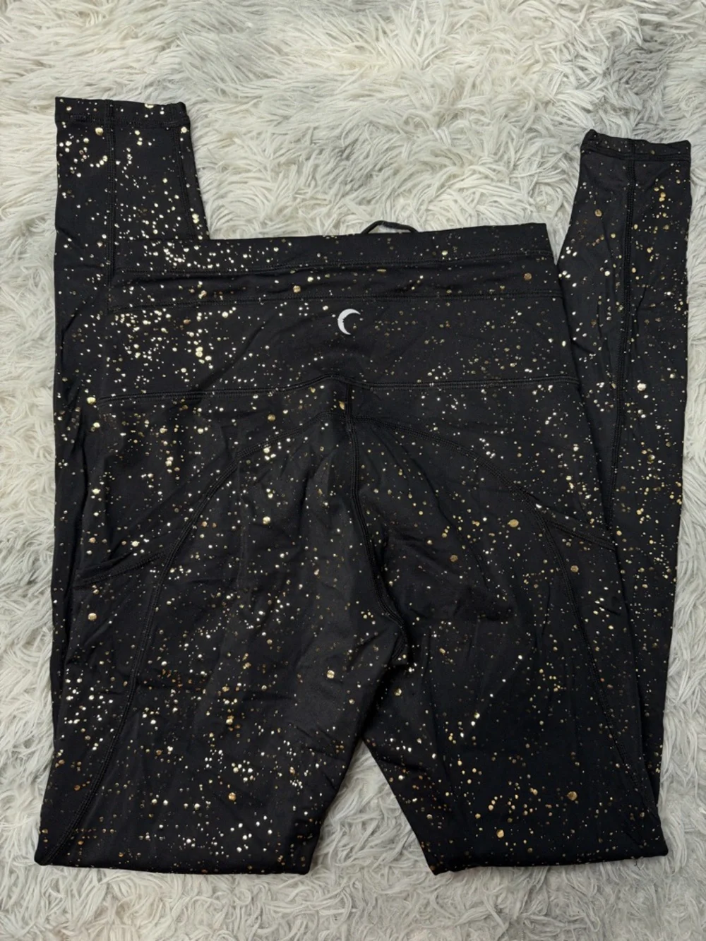 Zyia Active Black Stay Gold Pocket Drawstring Luxe 28” Leggings Size 2 - Picture 5 of 6